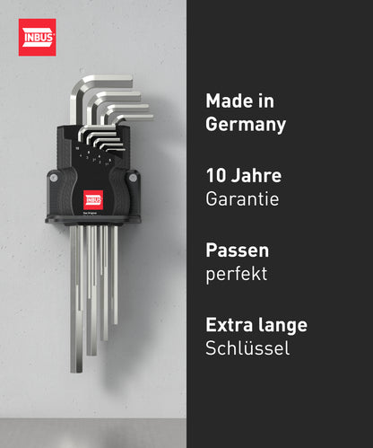 INBUS® 70006 Winkelschraubendreher Set 9tlg, 1.5–10mm — Made in Germany