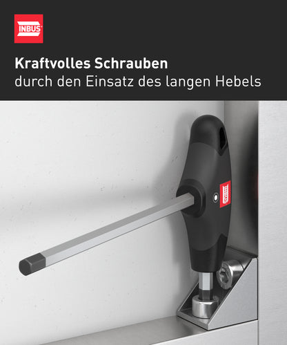 INBUS® 70129 T-Griff Schraubendreher Set 8tlg, 2–10mm, mit HybridTouch — Made in Germany