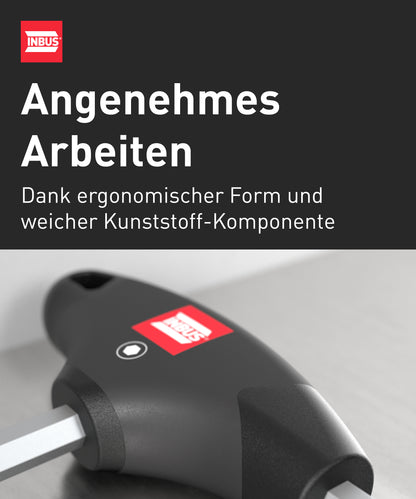 INBUS® 70129 T-Griff Schraubendreher Set 8tlg, 2–10mm, mit HybridTouch — Made in Germany