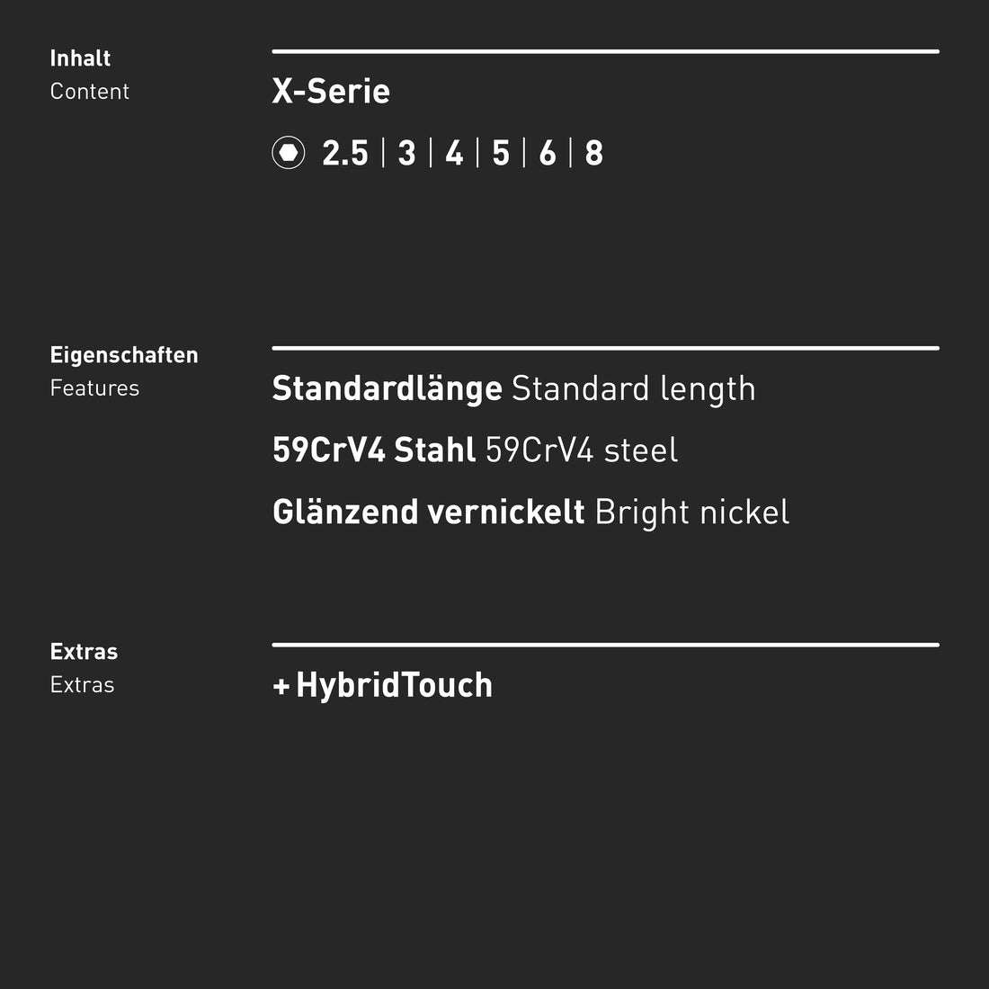 INBUS® 70136 Klapphalter 6tlg, 2.5–8mm, mit HybridTouch — Made in Germany