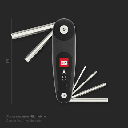 INBUS® 70136 Klapphalter 6tlg, 2.5–8mm, mit HybridTouch — Made in Germany