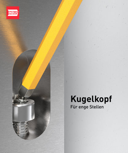 INBUS® 70273 Winkelschraubendreher Set 9tlg, 1.5–10mm, mit ColorGrip bunt & Kugelkopf — Made in Germany