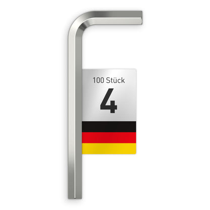 INBUS® 73479 Winkelschraubendreher (ISO 2936) 4mm, 100 Stück — Made in Germany
