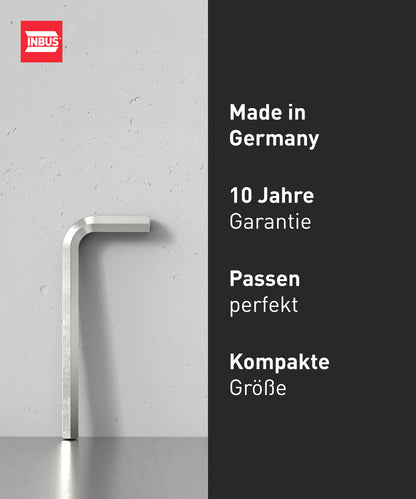 INBUS® 73479 Winkelschraubendreher (ISO 2936) 4mm, 100 Stück — Made in Germany