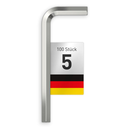 INBUS® 73486 Winkelschraubendreher (ISO 2936) 5mm, 100 Stück — Made in Germany