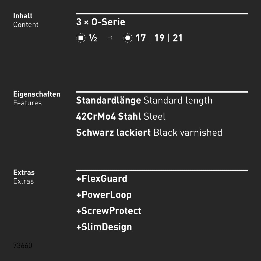 INBUS® 73660 Kraft Schoneinsatz Set 3tlg, 17–21mm