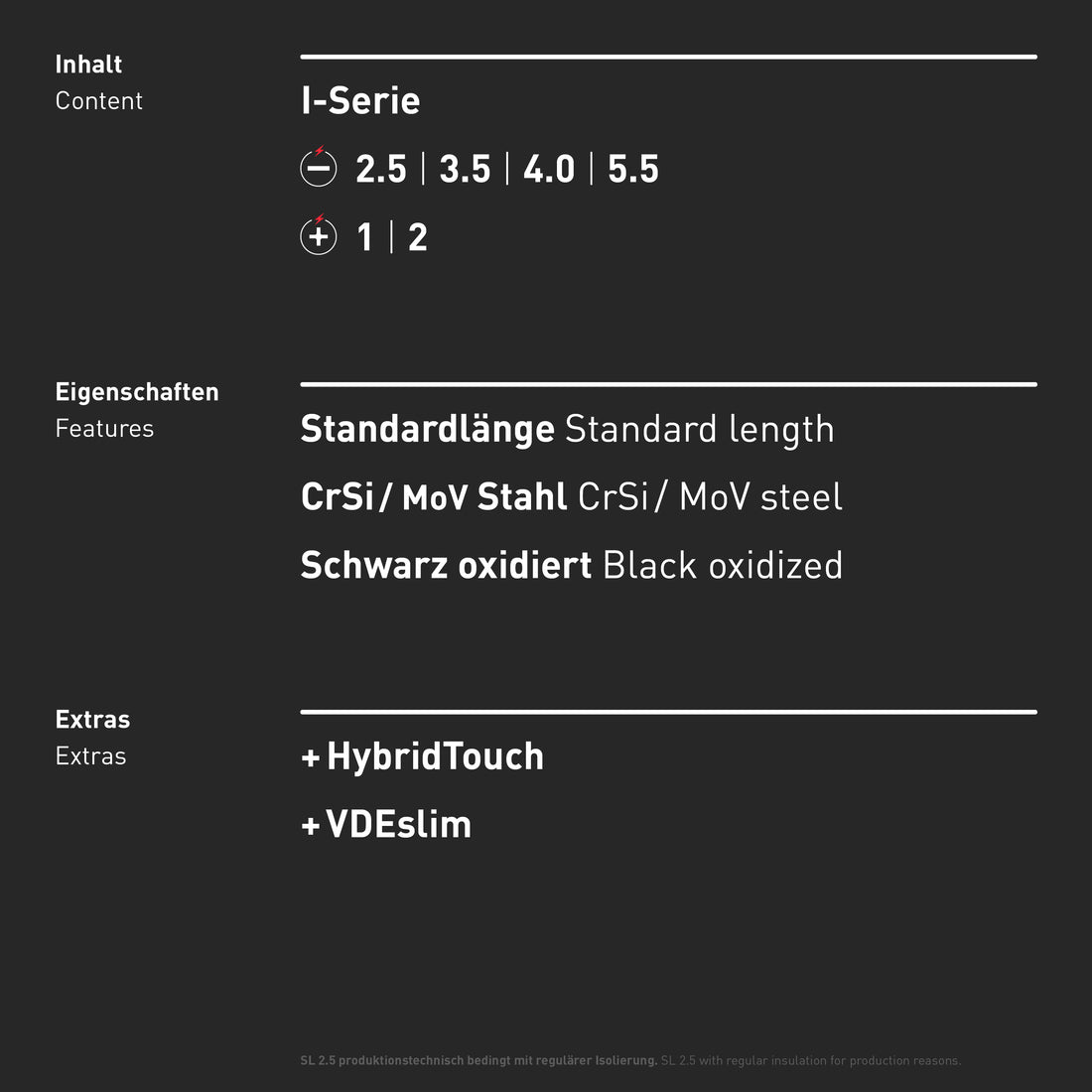 INBUS® 73868 VDE Schraubendreher Set 6tlg, SL2.5–5.5 & PH1–2, mit HybridTouch & VDEslim