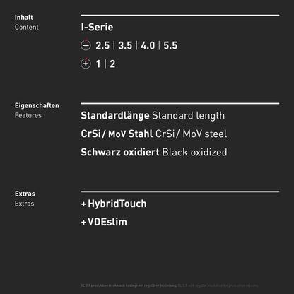 INBUS® 73868 VDE Schraubendreher Set 6tlg, SL2.5–5.5 & PH1–2, mit HybridTouch & VDEslim