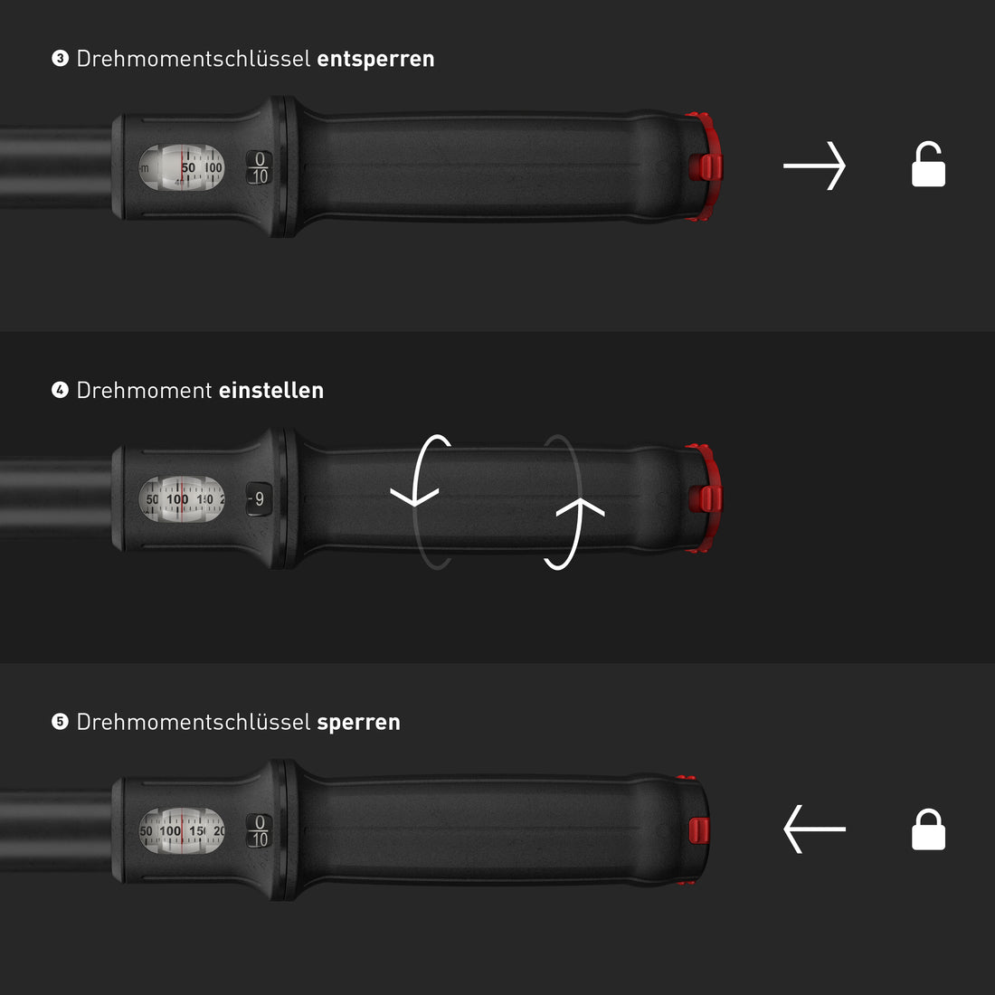 INBUS® 73967 Drehmomentschlüssel 1/2" (40–200 Nm, Links- & Rechtsanzug)
