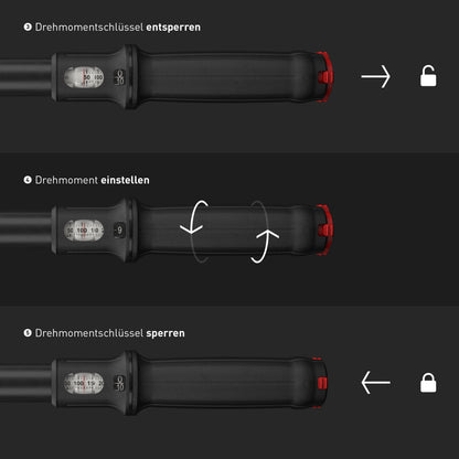 INBUS® 73967 Drehmomentschlüssel 1/2" (40–200 Nm, Links- & Rechtsanzug)