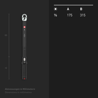INBUS® 73967 Drehmomentschlüssel 1/2" (40–200 Nm, Links- & Rechtsanzug)