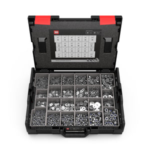 INBUS® Muttern und Unterlegscheiben Sortiment in L-BOXX (Edelstahl A2), 6590 Stück — Das Original (7400104-IN)