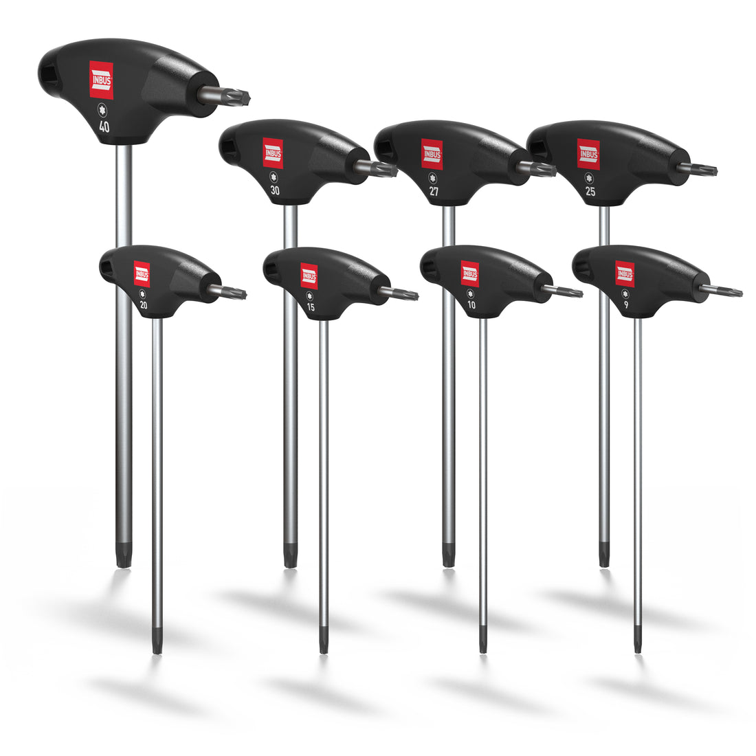 TORX® T-Griff Schraubendreher Set 8tlg, TX9–40, mit HybridTouch — Made in Germany (INBUS® 74124)