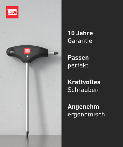 TORX® T-Griff Schraubendreher Set 8tlg, TX9–40, mit HybridTouch — Made in Germany (INBUS® 74124)