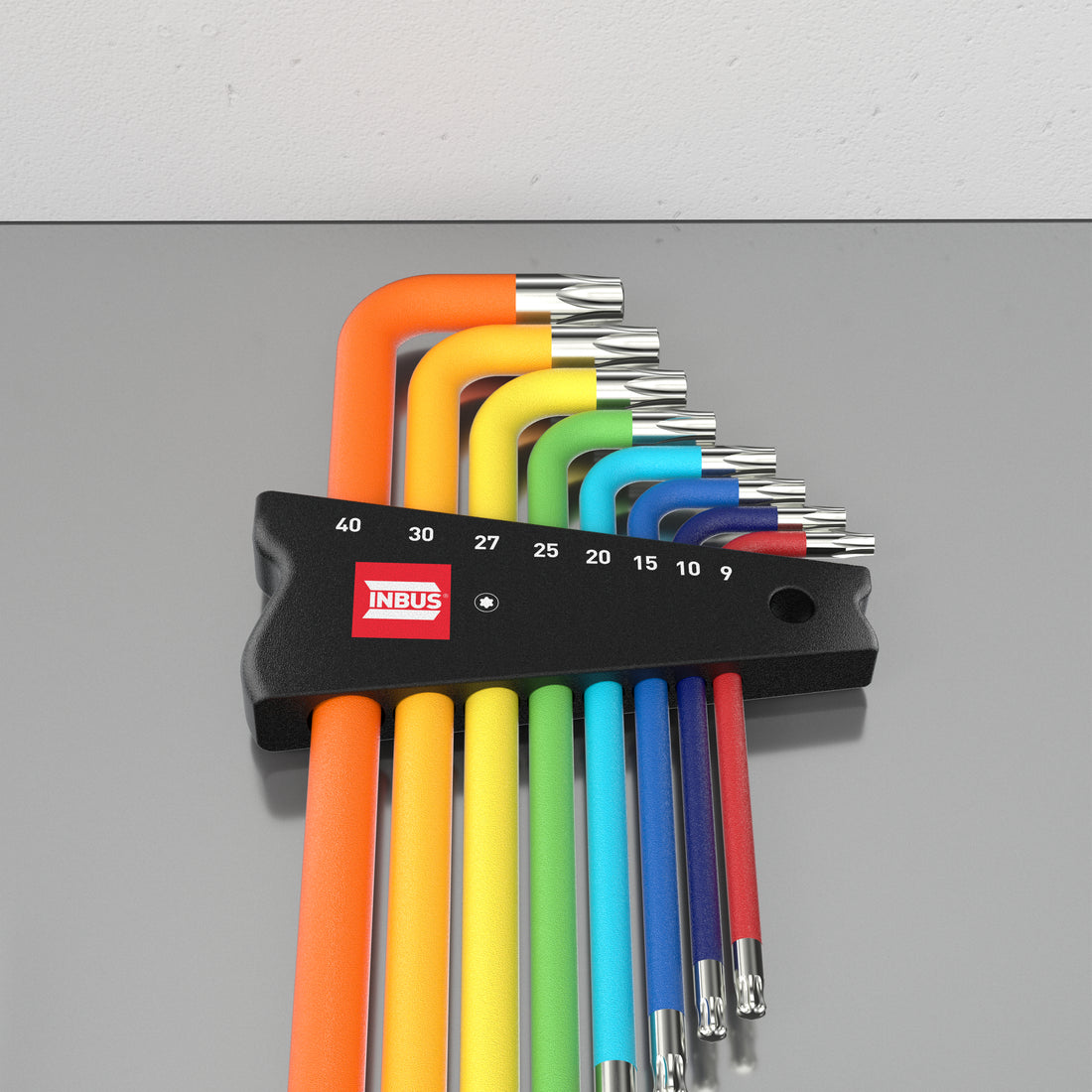 TORX® Winkelschraubendreher Set 8tlg., TX9-40, mit ColorGrip — Made in Germany (INBUS® 74223)