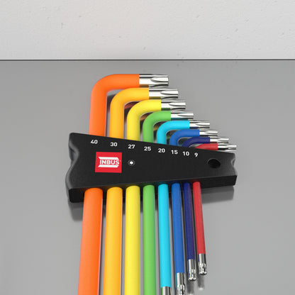 TORX® Winkelschraubendreher Set 8tlg., TX9-40, mit ColorGrip — Made in Germany (INBUS® 74223)