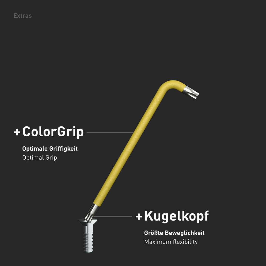 TORX® Winkelschraubendreher Set 8tlg., TX9-40, mit ColorGrip — Made in Germany (INBUS® 74223)
