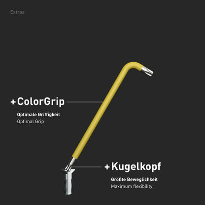 TORX® Winkelschraubendreher Set 8tlg., TX9-40, mit ColorGrip — Made in Germany (INBUS® 74223)