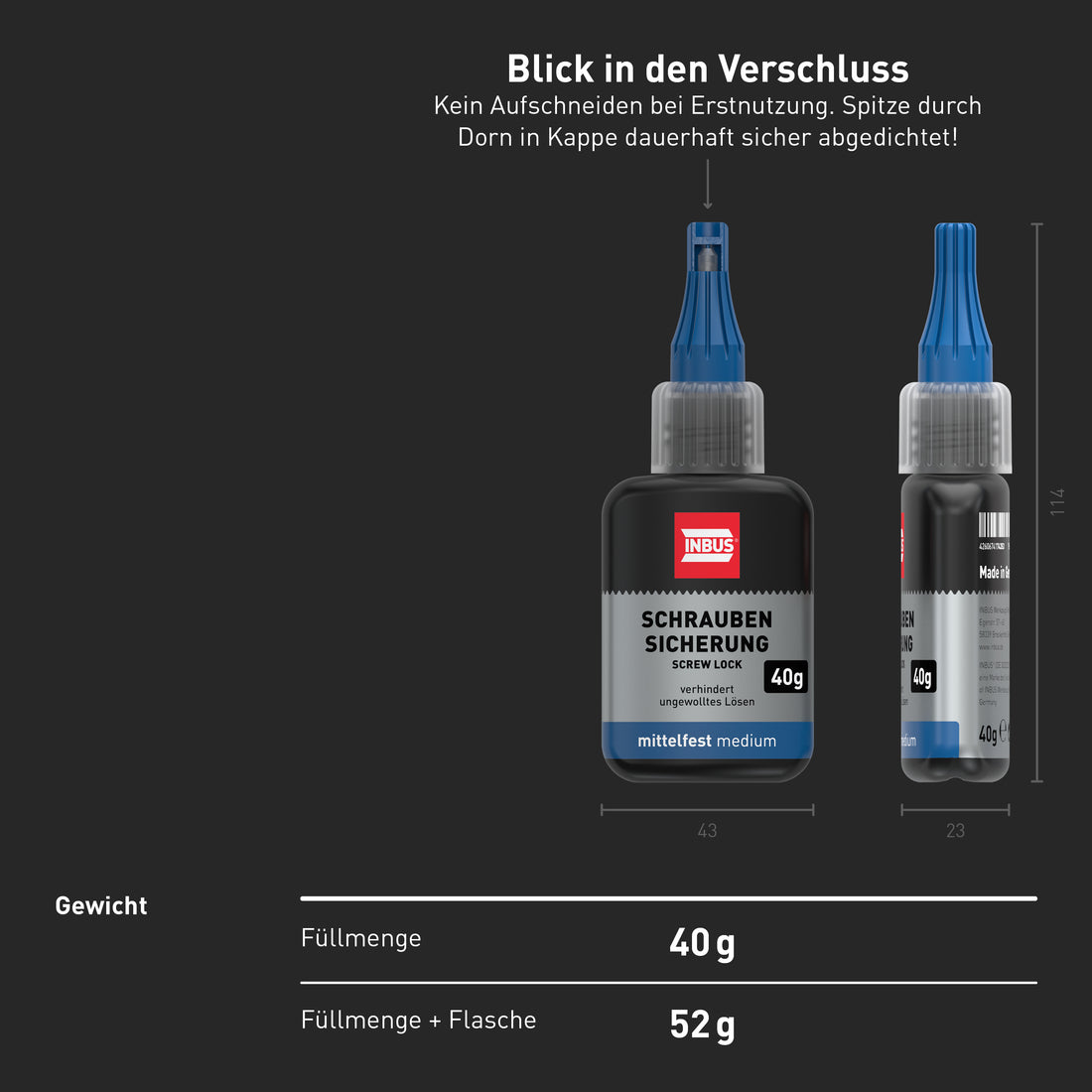 INBUS® 79560 Schraubensicherung mittelfest, 40g