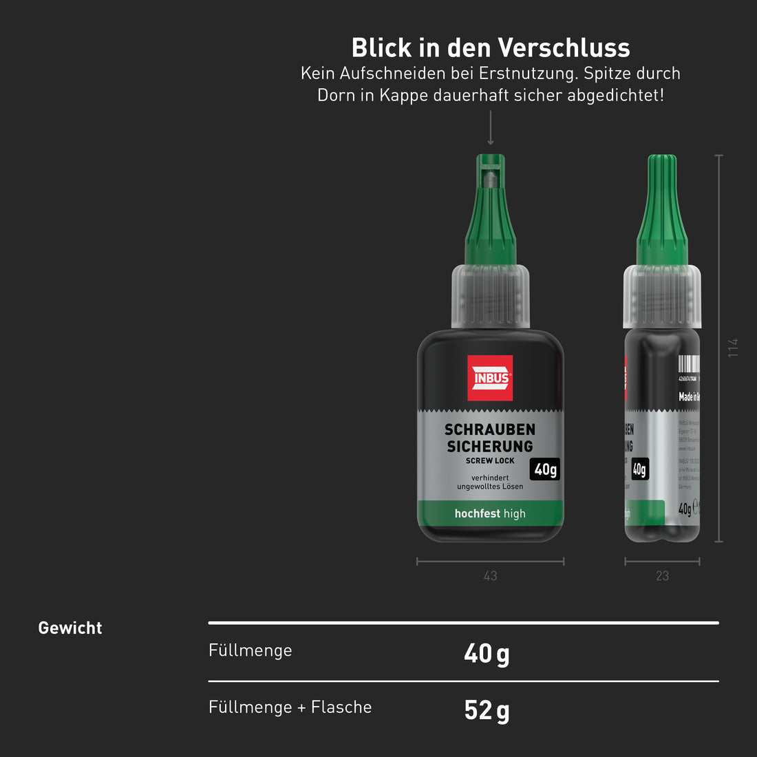 INBUS® 79680 Schraubensicherung hochfest, 40g
