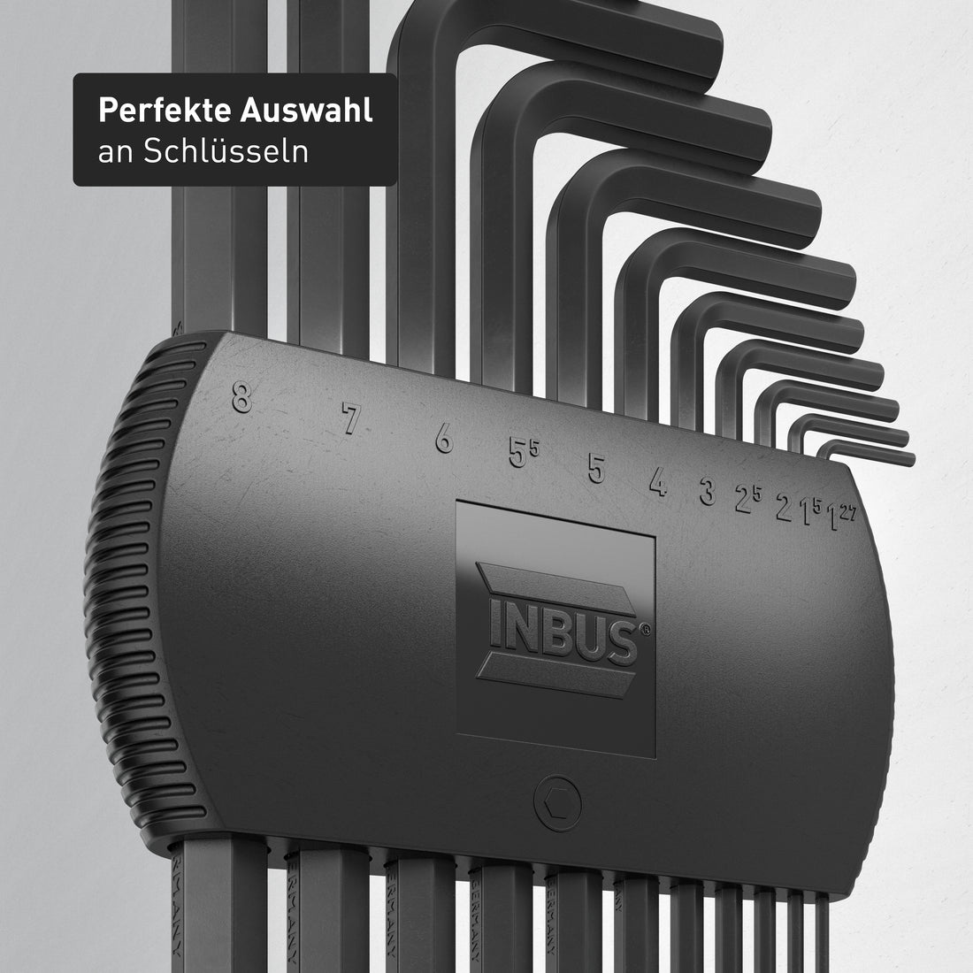 INBUS® 74711 Winkelschraubendreher Set 11tlg, 1.27 – 8mm, mit Kugelkopf — Made in Germany