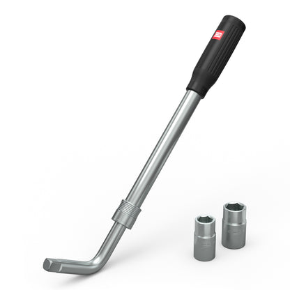 INBUS® 74926 Teleskop Radmuttern-Schlüssel Set 4tlg, mit 17/19mm und 21/23mm Nüssen inkl. Aufbewahrungstasche