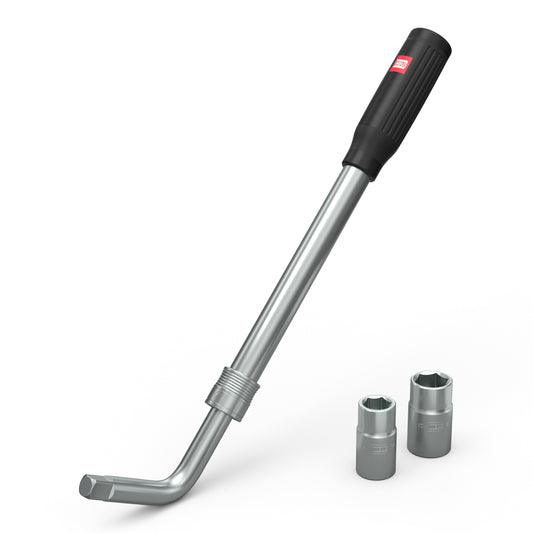 INBUS® 74926 Teleskop Radmuttern-Schlüssel Set 4tlg, mit 17/19mm und 21/23mm Nüssen inkl. Aufbewahrungstasche