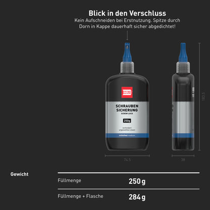 INBUS® 79560 Schraubensicherung mittelfest, 250g — Made in Germany