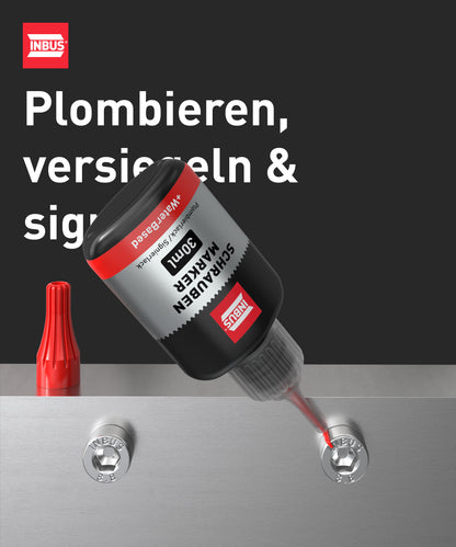 INBUS® 74940 Schraubenmarker rot, 30ml — Made in Germany