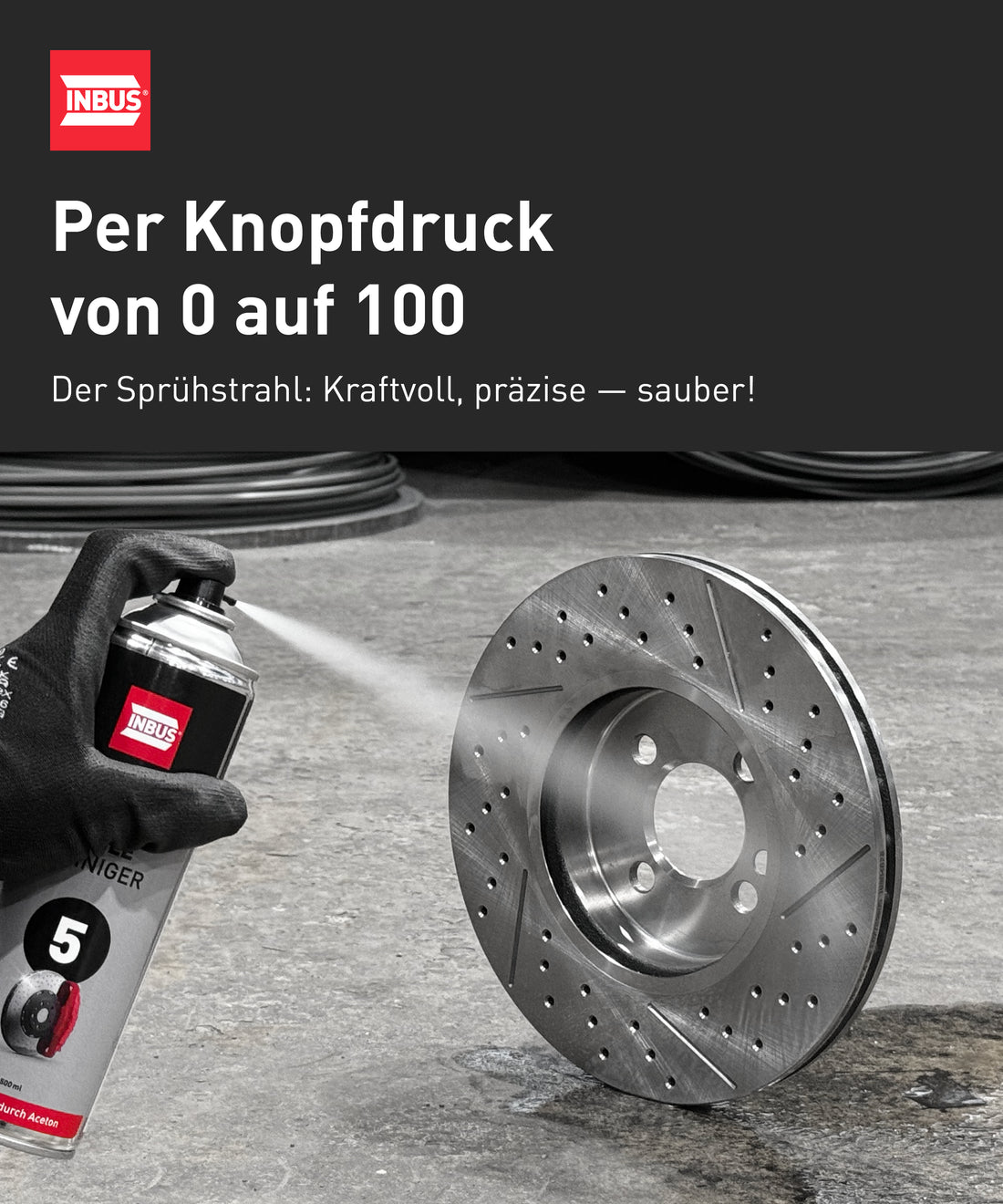 INBUS® Bremsen + Teilereiniger (mit Aceton), 500ml — Nr. 5 der Schraubchemie® — Made in Germany (75022)