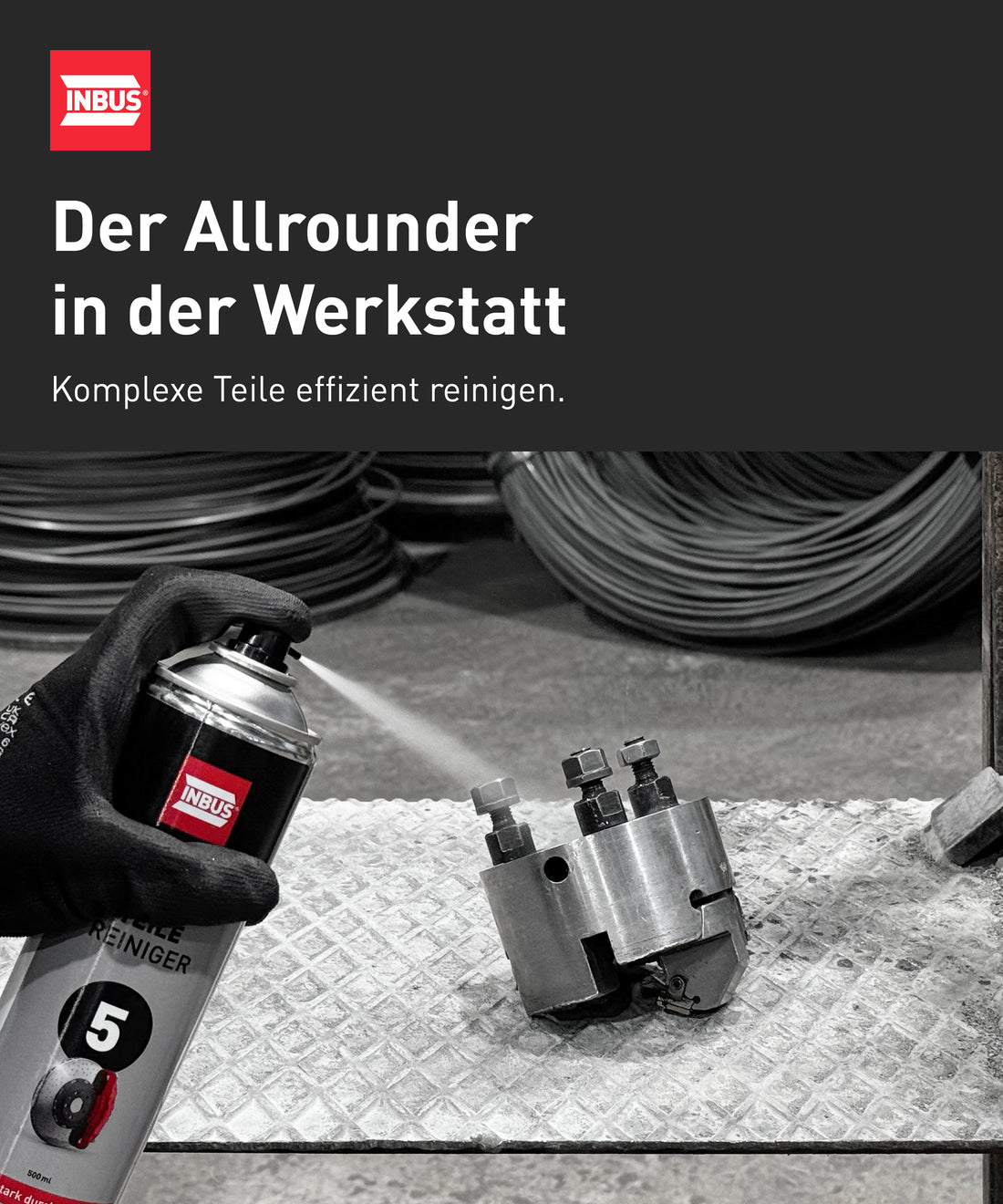 INBUS® Bremsen + Teilereiniger (mit Aceton), 500ml — Nr. 5 der Schraubchemie® — Made in Germany (75022)