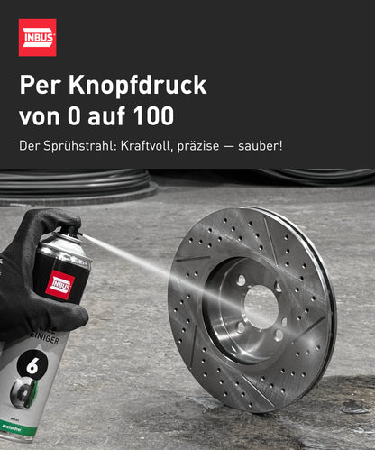 INBUS® Bremsen + Teilereiniger (acetonfrei), 500ml — Nr. 6 der Schraubchemie® — Made in Germany (75039)