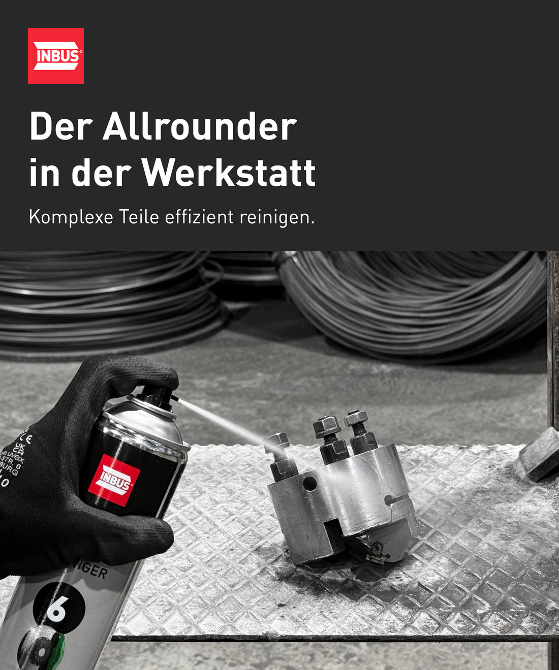 INBUS® Bremsen + Teilereiniger (acetonfrei), 500ml — Nr. 6 der Schraubchemie® — Made in Germany (75039)