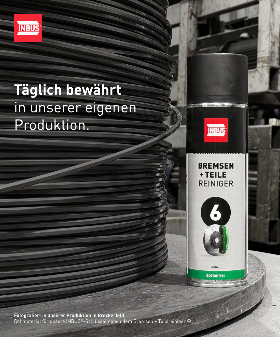 INBUS® Bremsen + Teilereiniger (acetonfrei), 500ml — Nr. 6 der Schraubchemie® — Made in Germany (75039)