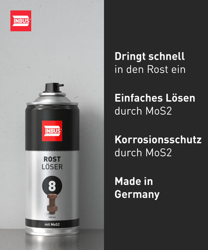 INBUS® Rostlöser (mit MoS2), 400ml — Nr. 8 der Schraubchemie® — Made in Germany (75053)