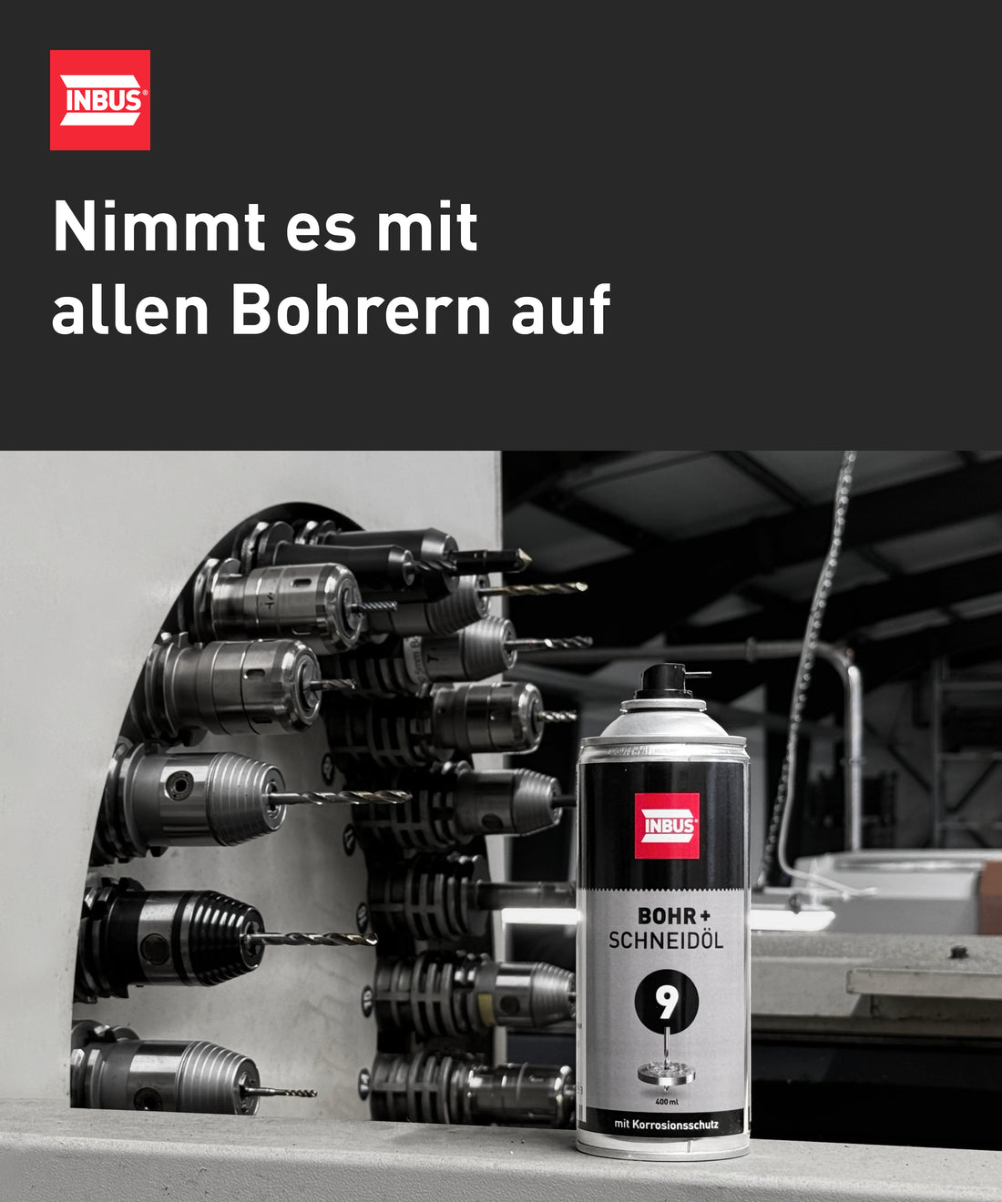 INBUS® Bohr + Schneidöl (mit Korrosionsschutz), 400ml — Nr. 9 der Schraubchemie® — Made in Germany (75060)