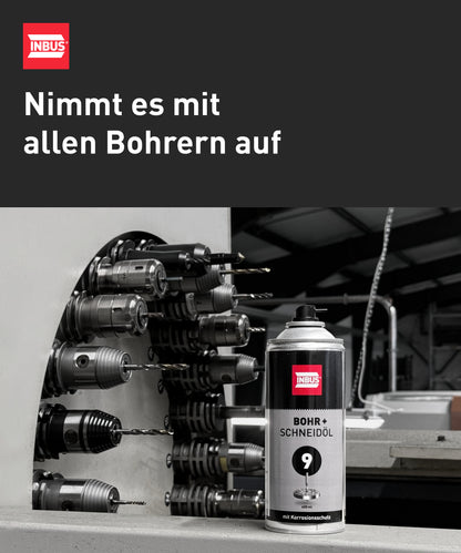 INBUS® Bohr + Schneidöl (mit Korrosionsschutz), 400ml — Nr. 9 der Schraubchemie® — Made in Germany (75060)