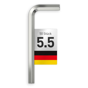 INBUS® 75589 Winkelschraubendreher (ISO 2936) 5.5mm, 50 Stück — Made in Germany