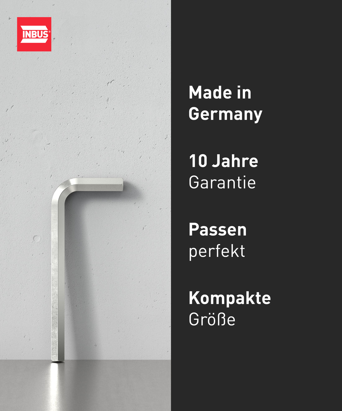 INBUS® 75596 Winkelschraubendreher (ISO 2936) 7mm, 25 Stück — Made in Germany