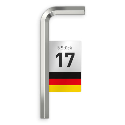 INBUS® 75695 Winkelschraubendreher (ISO 2936) 17mm, 5 Stück — Made in Germany