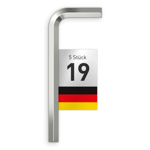 INBUS® 75718 Winkelschraubendreher (ISO 2936) 19mm, 5 Stück — Made in Germany