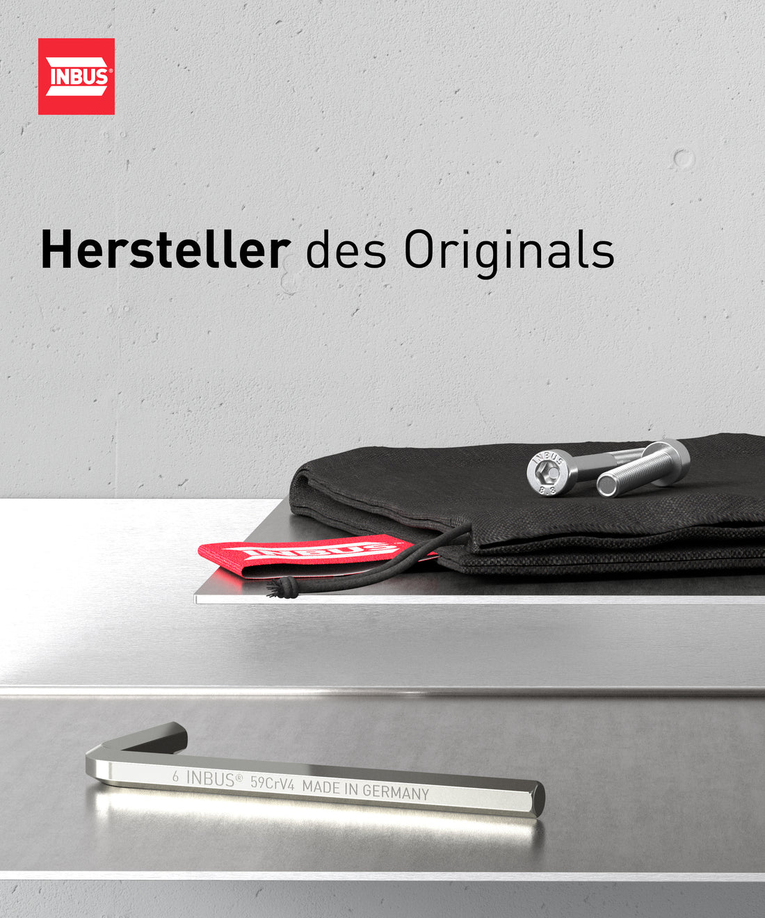 INBUS® 75855 Winkelschraubendreher (ISO 2936) 0.9mm, 100 Stück — Made in Germany