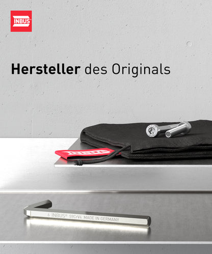 INBUS® 75855 Winkelschraubendreher (ISO 2936) 0.9mm, 100 Stück — Made in Germany
