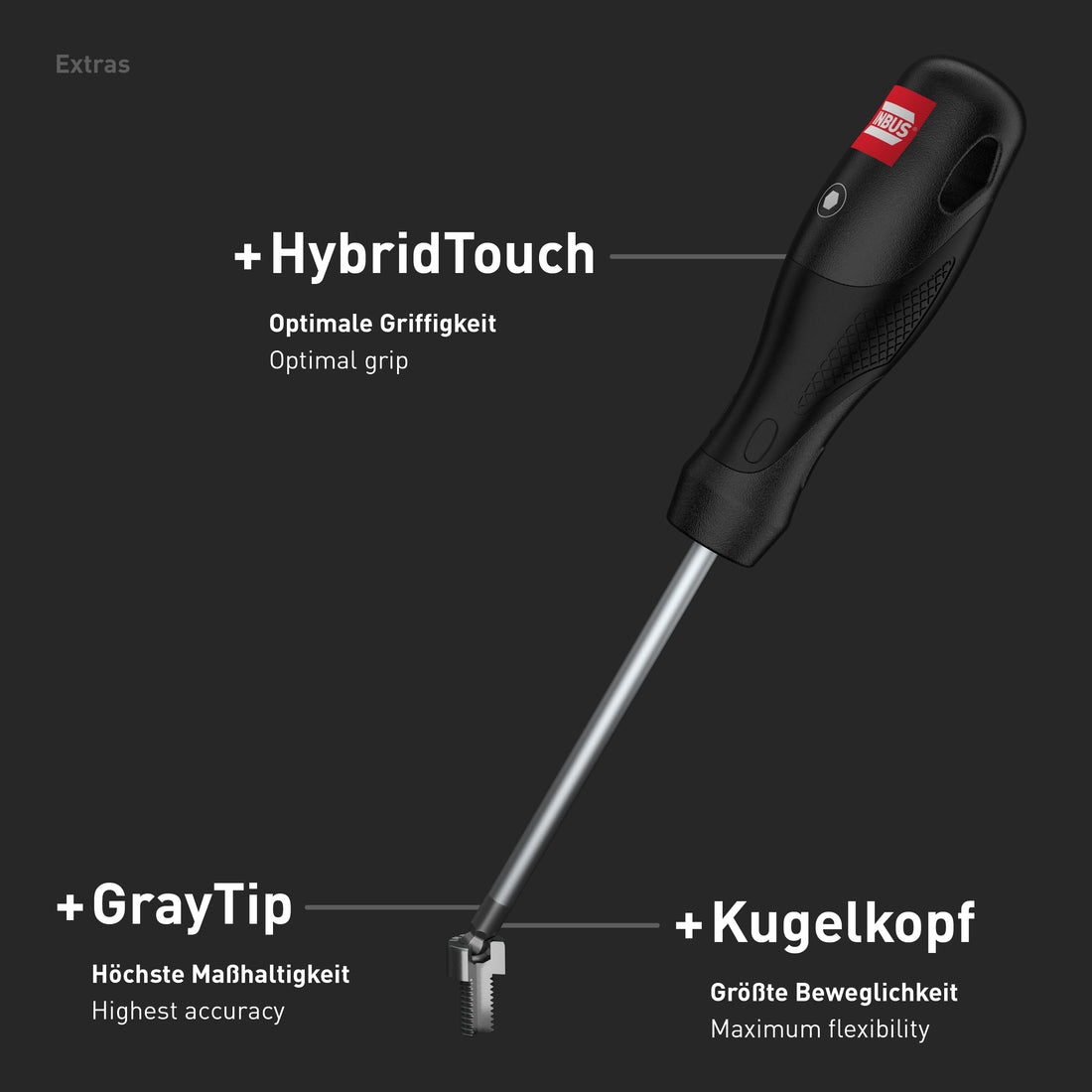 INBUS® 79863 Schraubendreher Set 6tlg, 2.5–8mm, mit Kugelkopf & HybridTouch