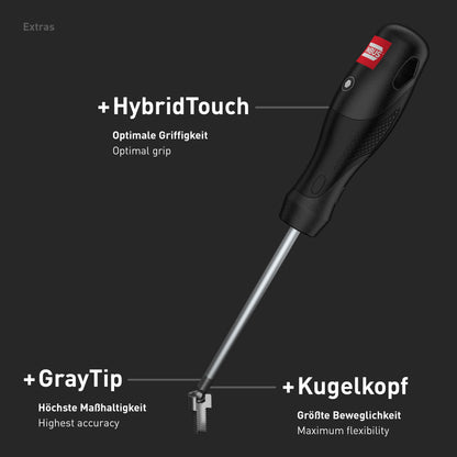 INBUS® 79863 Schraubendreher Set 6tlg, 2.5–8mm, mit Kugelkopf & HybridTouch