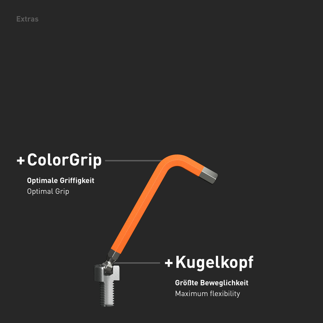 INBUS® 79870 Winkelschraubendreher Set 9tlg, 1.5–10mm, mit ColorGrip bunt & Kugelkopf — Made in Germany