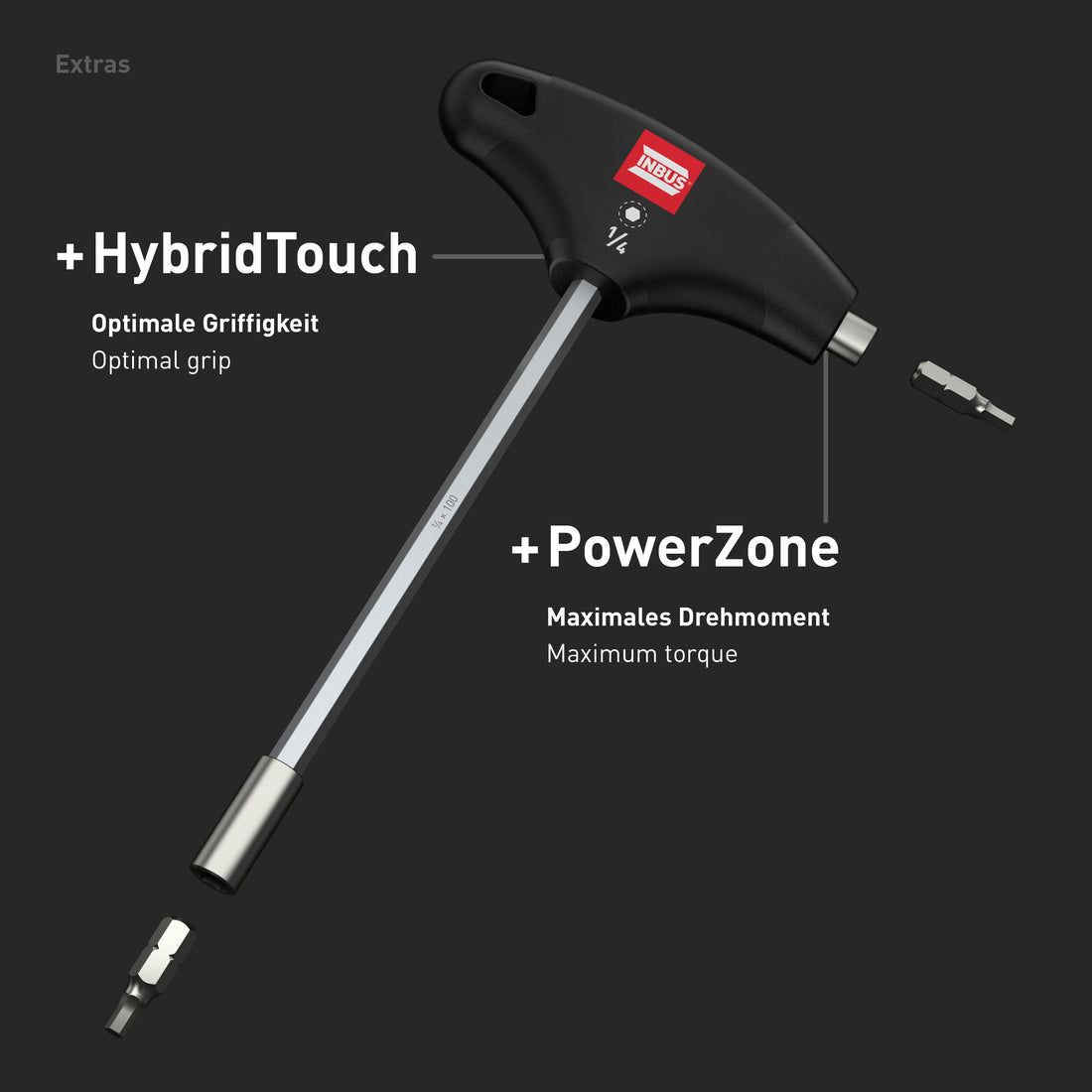 INBUS® 79979 T-Griff Bit-Halter 6.3 mm (1/4"), mit HybridTouch