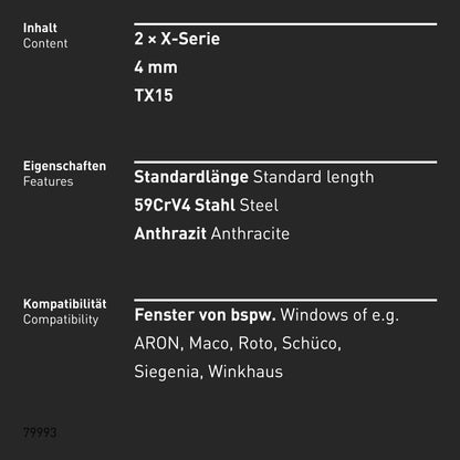 INBUS® 79993 Fenster Einstellwerkzeug 4mm & TORX TX15 — Made in Germany