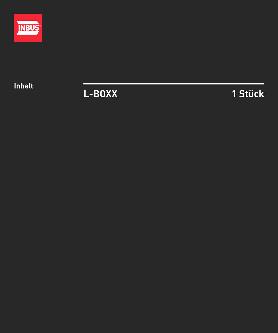 INBUS® L-BOXX Sortimentskoffer (leer), für Schrauben, Muttern und Scheiben — Das Original (72205009-IN)